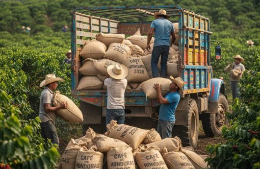 CAFE CARGANDO EN EL CAMPO