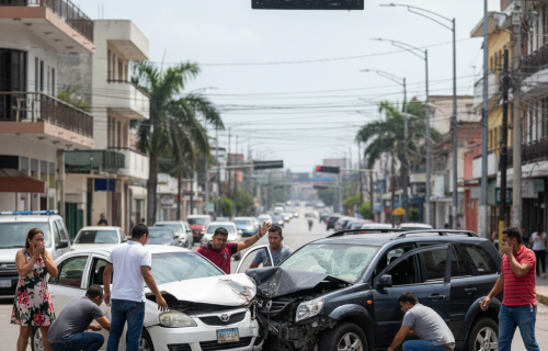 CHOQUE DE AUTOS EN CALLE
