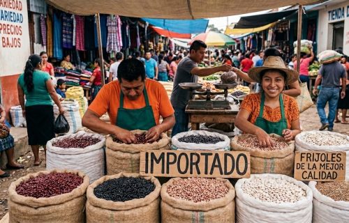 FRIJOL MERCADO JOVEN VENDEDORA