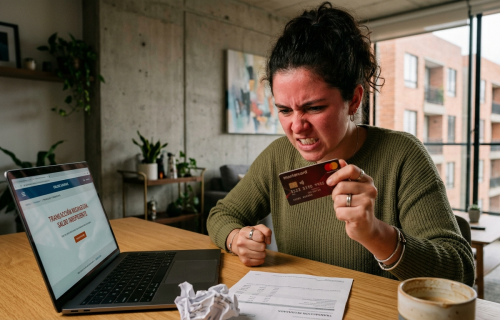 Mujer con tarjeta de credito