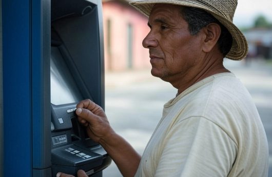 HOMBRE EN CAJERO AUTOMATICO
