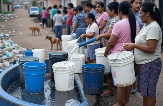 MUJERES RECIBEN AGUA